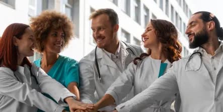 A Vertex employee volunteering at a food bank