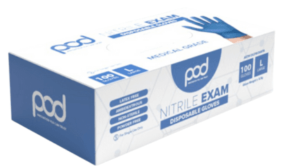 POD Blue Nitrile Premium Examination Gloves