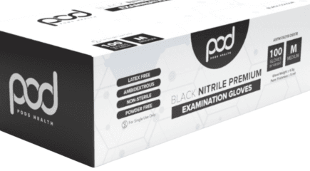 POD Black Nitrile Premium Examination Gloves